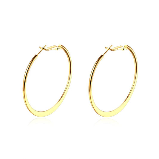 42mm Flat Hoop Earring in 18K Gold Plated, Earring, ALILY , ALILY   jewelryjewelry deals, swarovski crystal jewelry, groupon jewelry,, jewelry for mom,