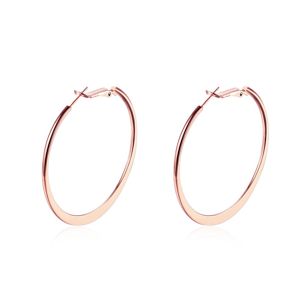 42mm Flat Hoop Earring in 18K Rose Gold Plated, Earring, ALILY , ALILY   jewelryjewelry deals, swarovski crystal jewelry, groupon jewelry,, jewelry for mom,