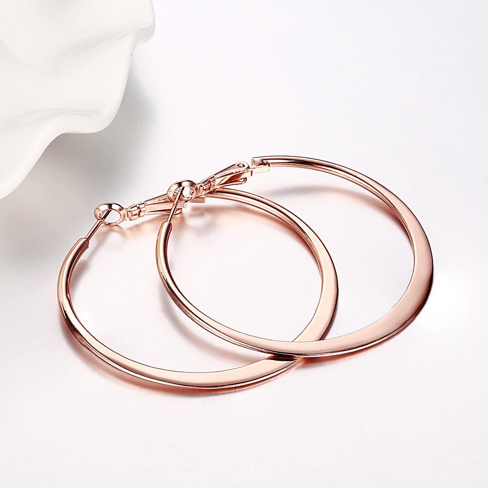 42mm Flat Hoop Earring in 18K Rose Gold Plated, Earring, ALILY , ALILY   jewelryjewelry deals, swarovski crystal jewelry, groupon jewelry,, jewelry for mom,