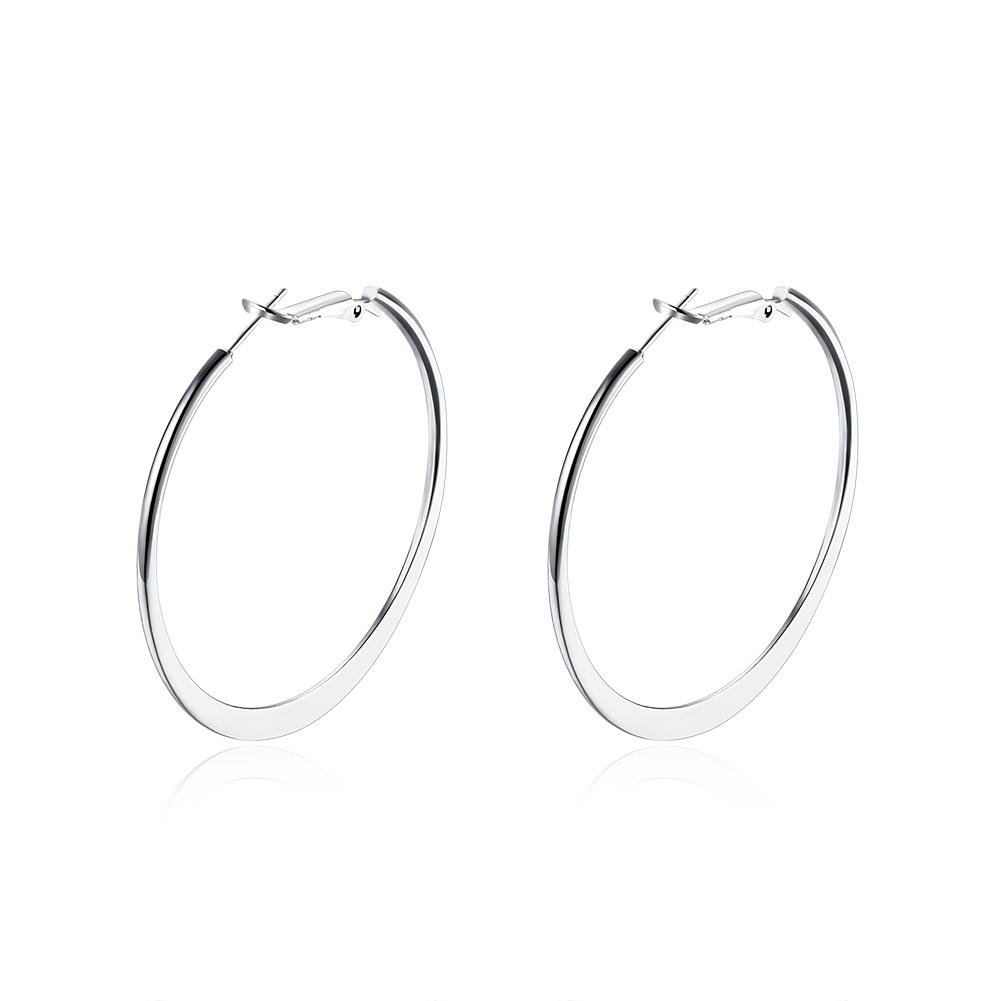 42mm Flat Hoop Earring in 18K White Gold Plated, Earring, ALILY , ALILY   jewelryjewelry deals, swarovski crystal jewelry, groupon jewelry,, jewelry for mom,