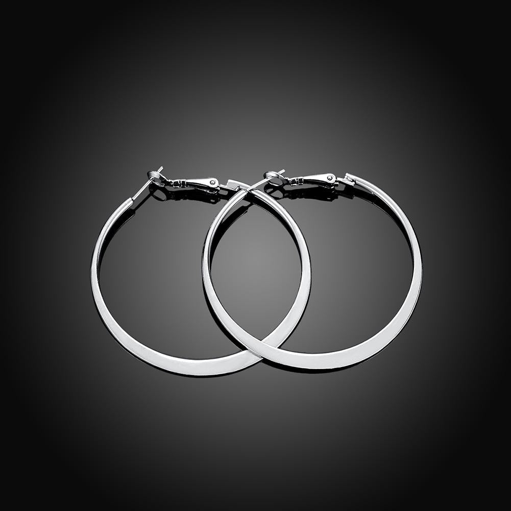 42mm Flat Hoop Earring in 18K White Gold Plated, Earring, ALILY , ALILY   jewelryjewelry deals, swarovski crystal jewelry, groupon jewelry,, jewelry for mom,