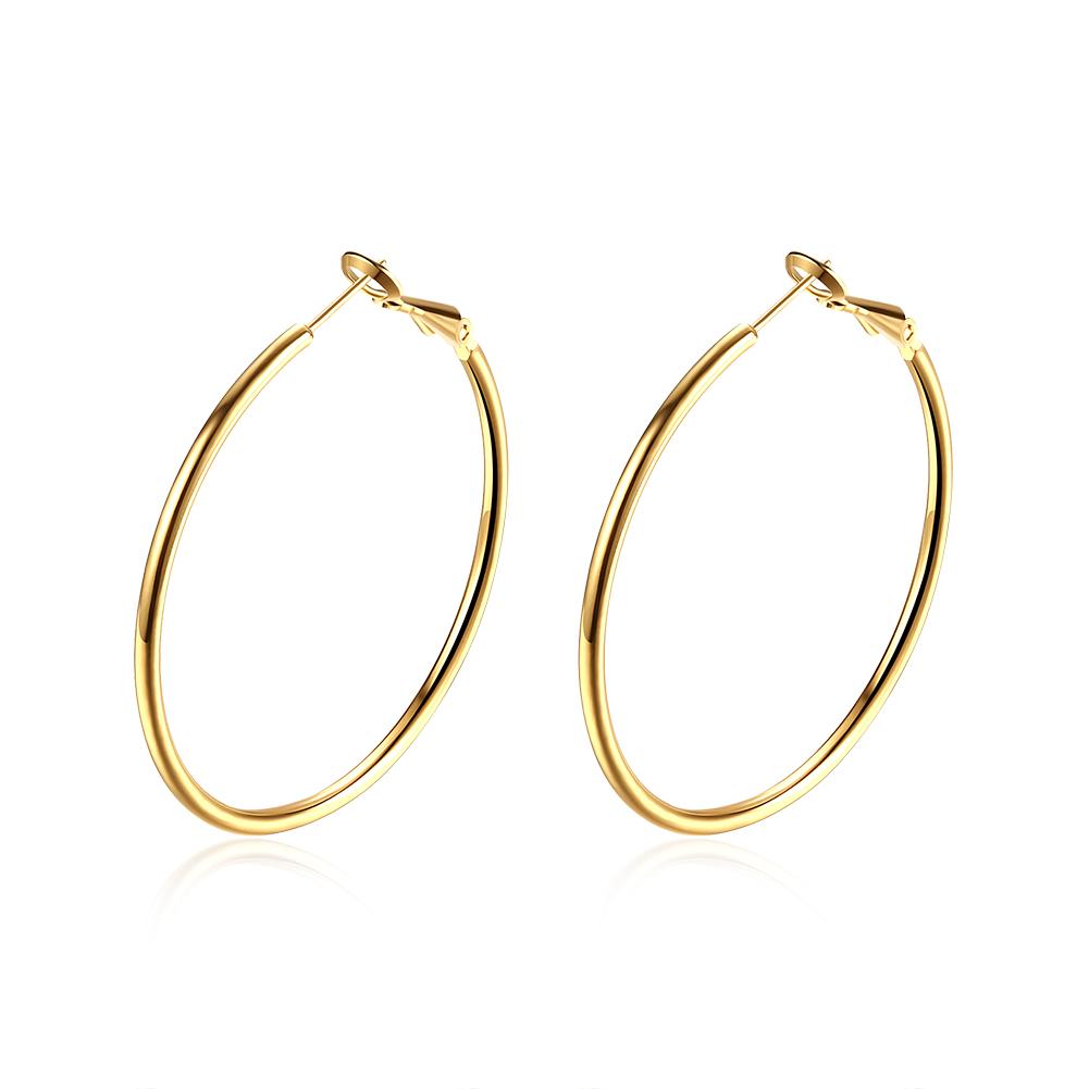 42mm Round Hoop Earring in 18K Gold Plated, Earring, ALILY , ALILY   jewelryjewelry deals, swarovski crystal jewelry, groupon jewelry,, jewelry for mom,