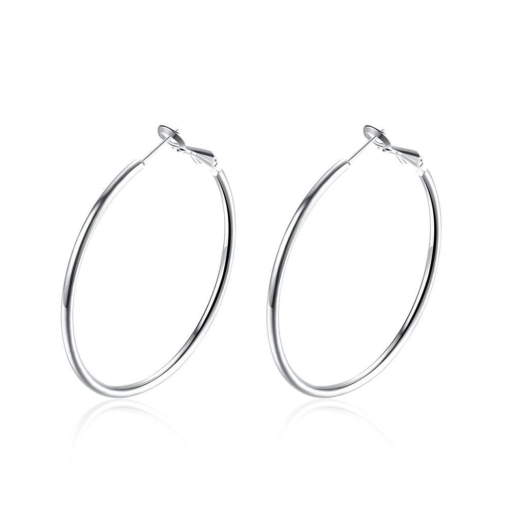 42mm Round Hoop Earring in 18K White Gold Plated, Earring, ALILY , ALILY   jewelryjewelry deals, swarovski crystal jewelry, groupon jewelry,, jewelry for mom,