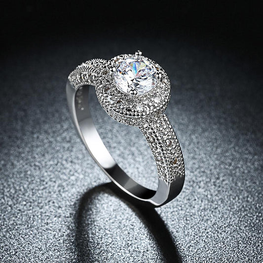 1.90 CTTW Single Crystal Multi-Pav'e Engagement Ring Set in 18K White Gold, , ALILY , ALILY   jewelryjewelry deals, swarovski crystal jewelry, groupon jewelry,, jewelry for mom,