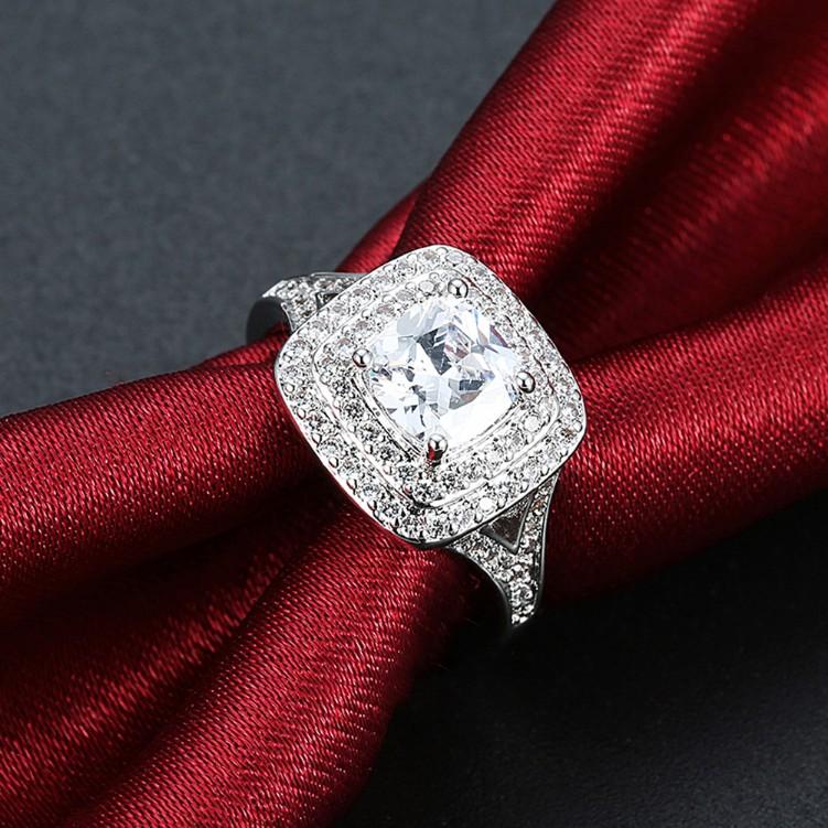 2.50 ct Cushion Double Halo Square Engagement Ring, Rings, ALILY , ALILY   jewelryjewelry deals, swarovski crystal jewelry, groupon jewelry,, jewelry for mom,