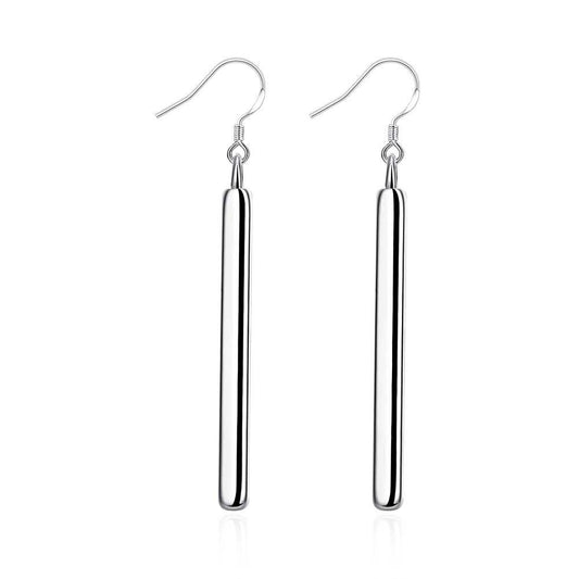 Sleek Vertical Drop Bar Earrings in Sterling Silver Plating - ALILY  www..com fashion jewelry for women
