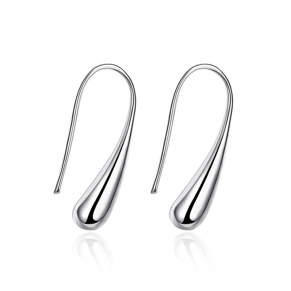 Fish Hook Hoop Earrings in Gold, Rose Gold, White Gold, , ALILY , ALILY   jewelryjewelry deals, swarovski crystal jewelry, groupon jewelry,, jewelry for mom, 