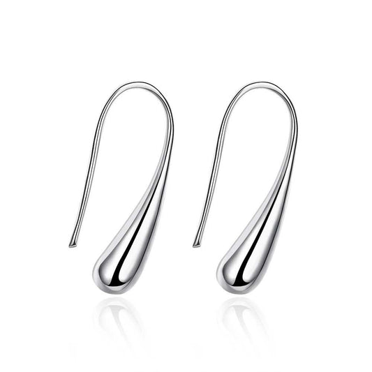 Fish Hook Hoop Earrings in Gold, Rose Gold, White Gold, , ALILY , ALILY   jewelryjewelry deals, swarovski crystal jewelry, groupon jewelry,, jewelry for mom, 
