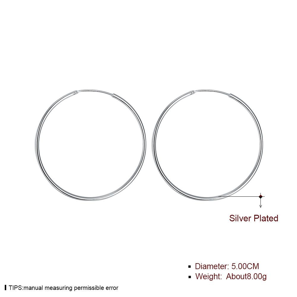 50mm Smooth Hoop Earring in 18K White Gold Plated, Earring, ALILY , ALILY   jewelryjewelry deals, swarovski crystal jewelry, groupon jewelry,, jewelry for mom,