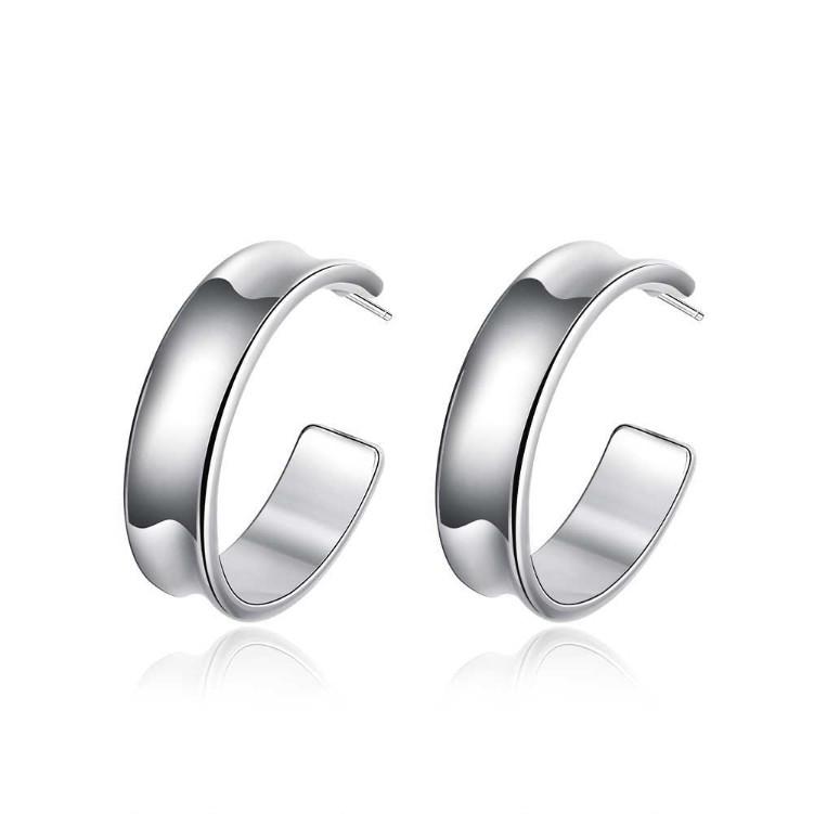 Classic White Gold Plated Hoop Earrings, Earring, ALILY , ALILY   jewelryjewelry deals, swarovski crystal jewelry, groupon jewelry,, jewelry for mom, 