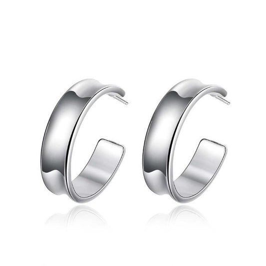 Classic White Gold Plated Hoop Earrings, Earring, ALILY , ALILY   jewelryjewelry deals, swarovski crystal jewelry, groupon jewelry,, jewelry for mom, 