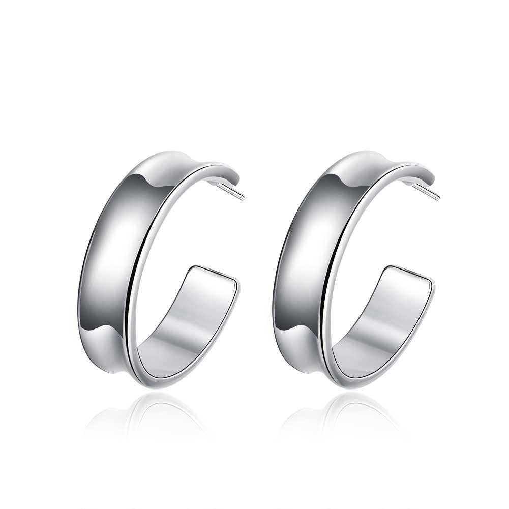 C Studs Stud Earring in 18K White Gold Plated, Earring, ALILY , ALILY   jewelryjewelry deals, swarovski crystal jewelry, groupon jewelry,, jewelry for mom,