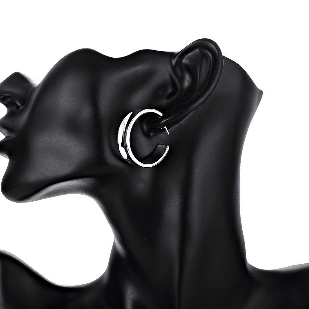 C Studs Stud Earring in 18K White Gold Plated, Earring, ALILY , ALILY   jewelryjewelry deals, swarovski crystal jewelry, groupon jewelry,, jewelry for mom,