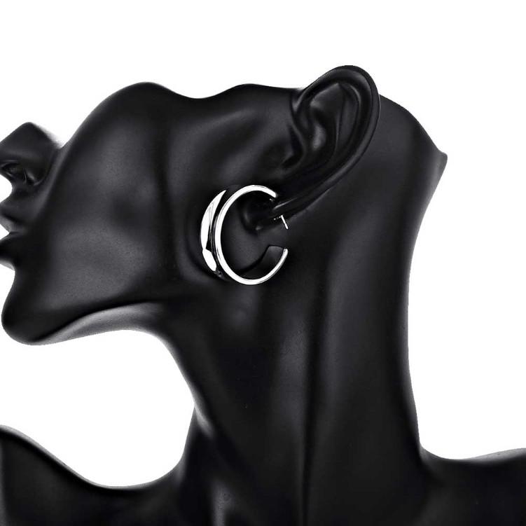 Classic White Gold Plated Hoop Earrings, Earring, ALILY , ALILY   jewelryjewelry deals, swarovski crystal jewelry, groupon jewelry,, jewelry for mom, 