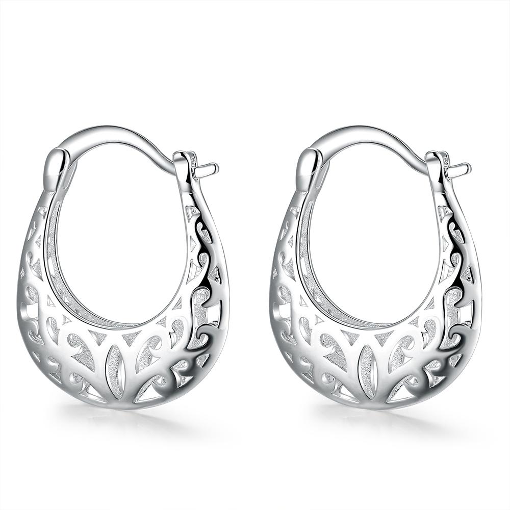 Filigree Leverback French Lock Earringin 18K White Gold Plated, Earring, ALILY , ALILY   jewelryjewelry deals, swarovski crystal jewelry, groupon jewelry,, jewelry for mom,