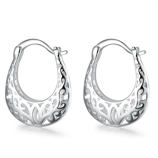 Filigree Leverback French Lock Earringin 18K White Gold Plated, Earring, ALILY , ALILY   jewelryjewelry deals, swarovski crystal jewelry, groupon jewelry,, jewelry for mom,