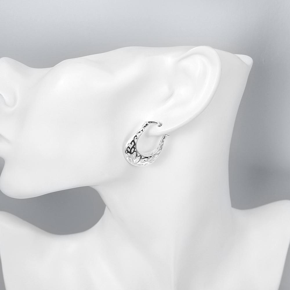 Filigree Leverback French Lock Earringin 18K White Gold Plated, Earring, ALILY , ALILY   jewelryjewelry deals, swarovski crystal jewelry, groupon jewelry,, jewelry for mom,