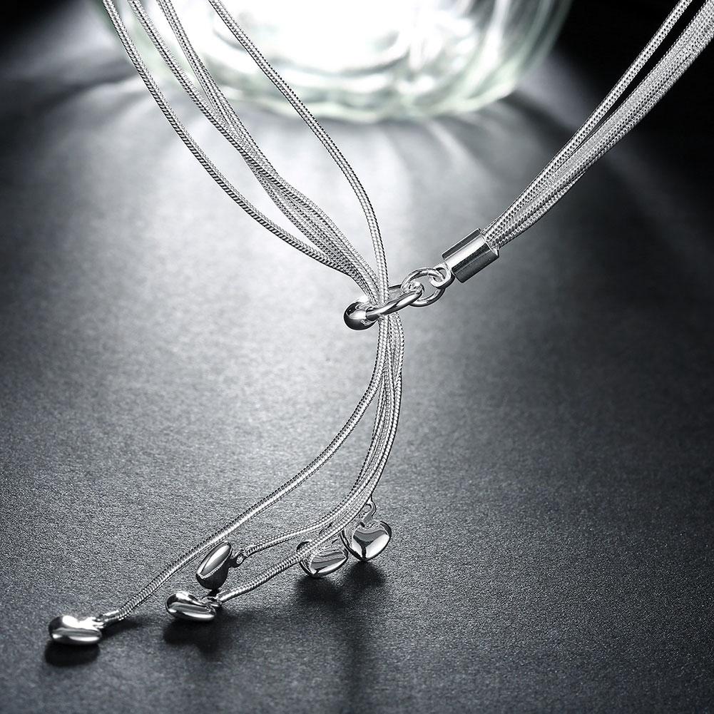 5 Dangling Heart in 18K White Gold Plated 18", Necklace, ALILY , ALILY   jewelryjewelry deals, swarovski crystal jewelry, groupon jewelry,, jewelry for mom,