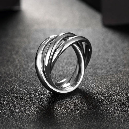 18k White Gold Bands Stainless Steel Rolling Ring, Rings, ALILY , ALILY   jewelryjewelry deals, swarovski crystal jewelry, groupon jewelry,, jewelry for mom,