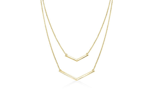 Duo Dangling Chevron Statement Necklace in 18K Gold (Multiple Options), , ALILY , ALILY   jewelryjewelry deals, swarovski crystal jewelry, groupon jewelry,, jewelry for mom,