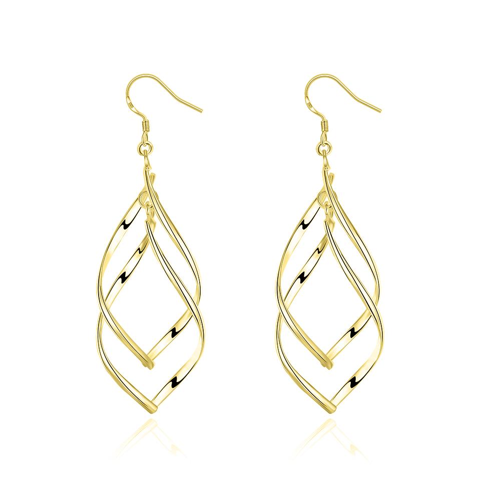 Silver Spiral Hook Earrings Set in 18K White Gold Plated ( 3 Color Available)   - ALILY