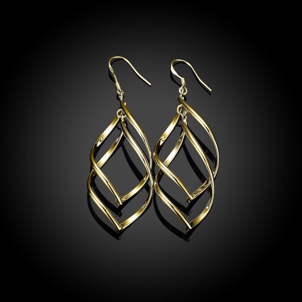 Silver Spiral Hook Earrings Set in 18K White Gold Plated ( 3 Color Available)   - ALILY