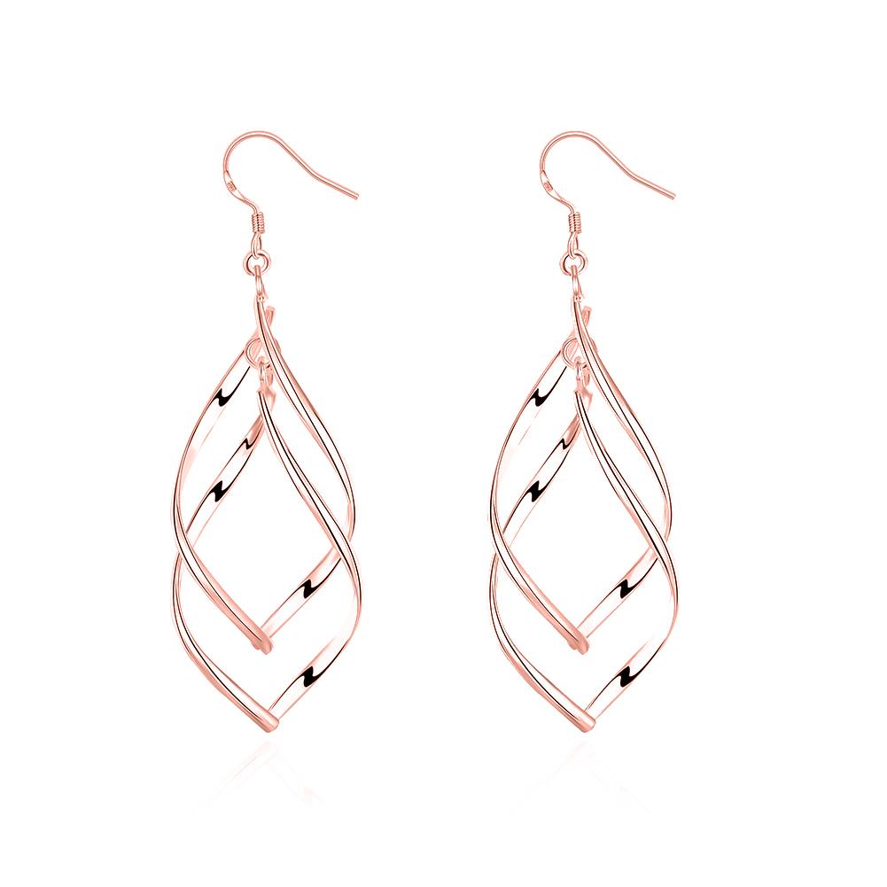 Silver Spiral Hook Earrings Set in 18K White Gold Plated ( 3 Color Available)   - ALILY