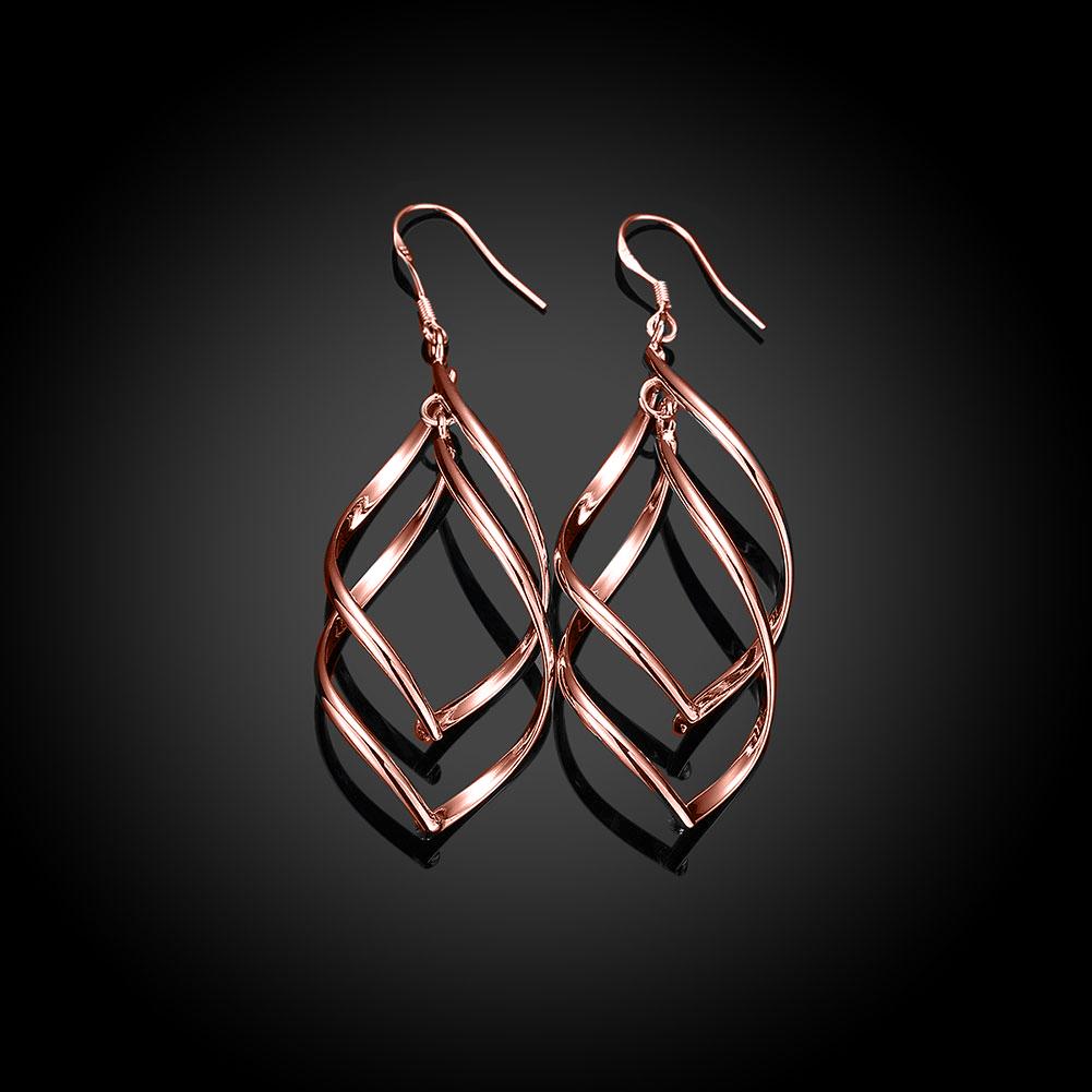 Silver Spiral Hook Earrings Set in 18K White Gold Plated ( 3 Color Available)   - ALILY