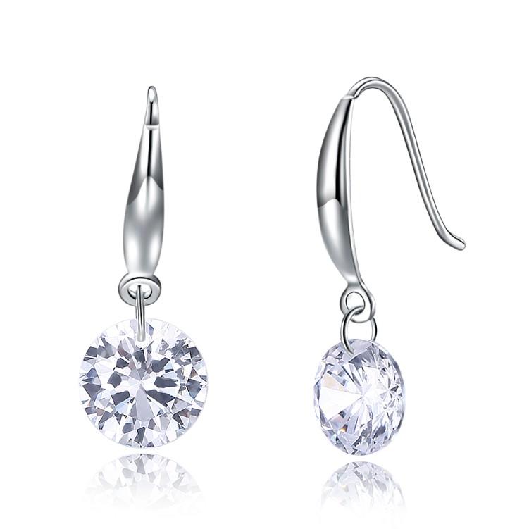 Swarovski Crystal Drop Hook Earring Set in 18K White Gold Plated - ALILY  www..com fashion jewelry for women