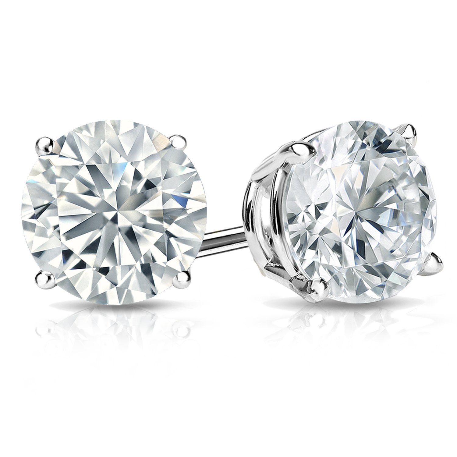 White Gold Austrian Crystal Stud Earring in Gift Box - ALILY 