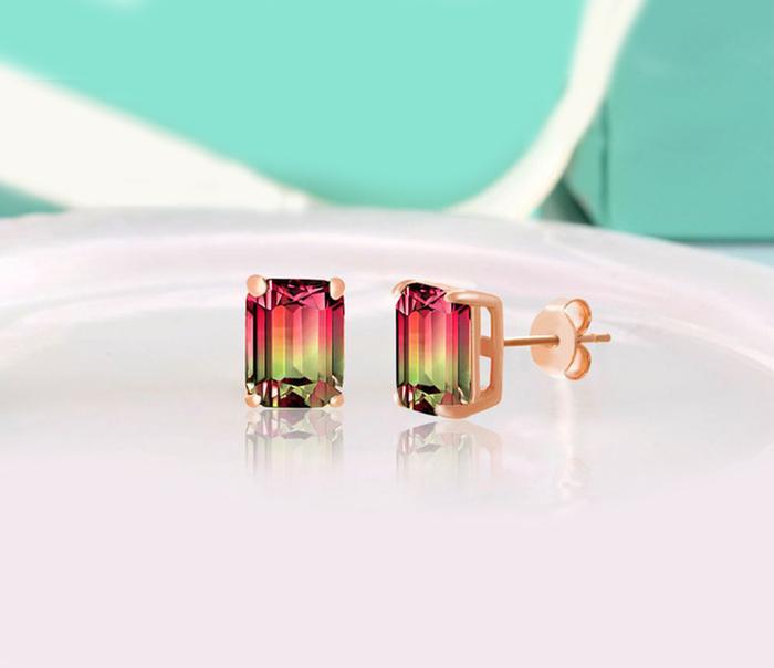 3.00 Emerald Cut Gemstone Stud Earrings in 14K Gold Plating, , ALILY , ALILY   jewelryjewelry deals, swarovski crystal jewelry, groupon jewelry,, jewelry for mom,