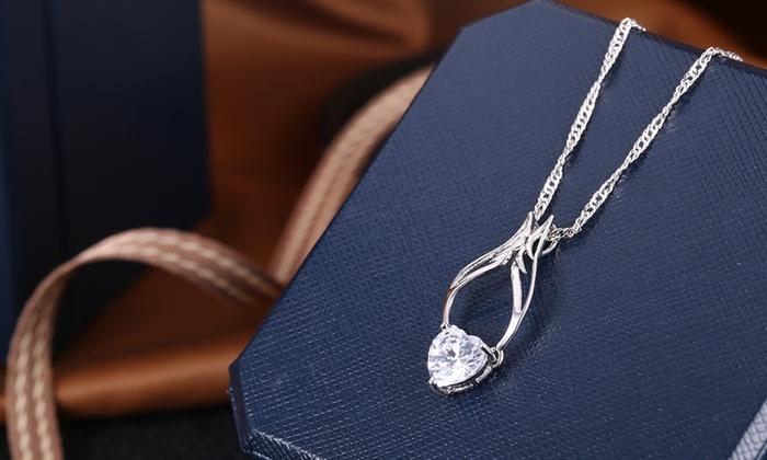 Guardian Angel Wing Necklace Made with Swarovski Crystal, , ALILY , ALILY   jewelryjewelry deals, swarovski crystal jewelry, groupon jewelry,, jewelry for mom, 