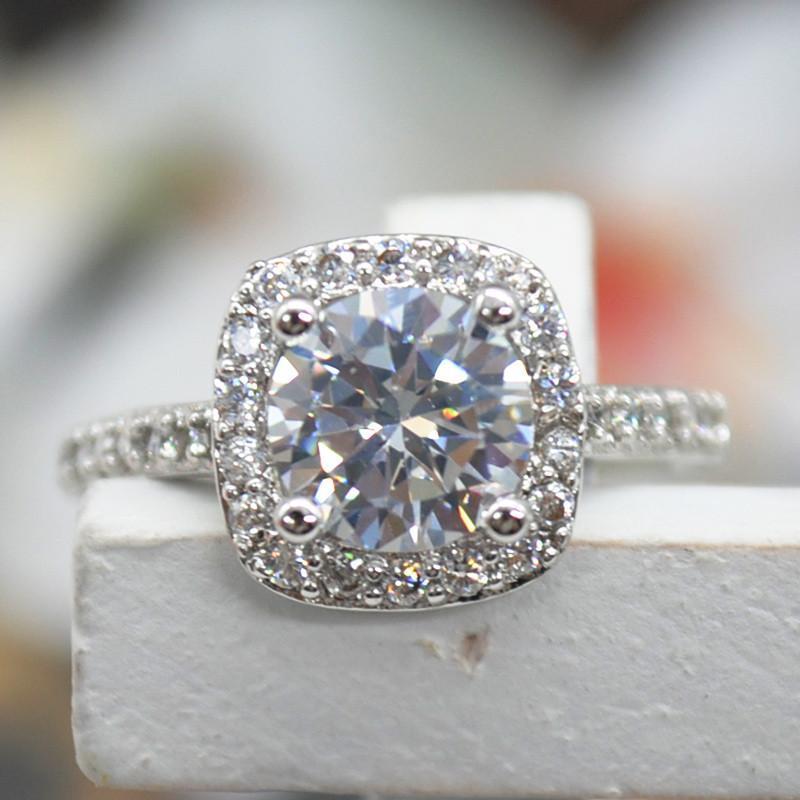 2.00 CT Cushion-Cut Queen White Swarovski Elements Ring, Rings, ALILY , ALILY   jewelryjewelry deals, swarovski crystal jewelry, groupon jewelry,, jewelry for mom,