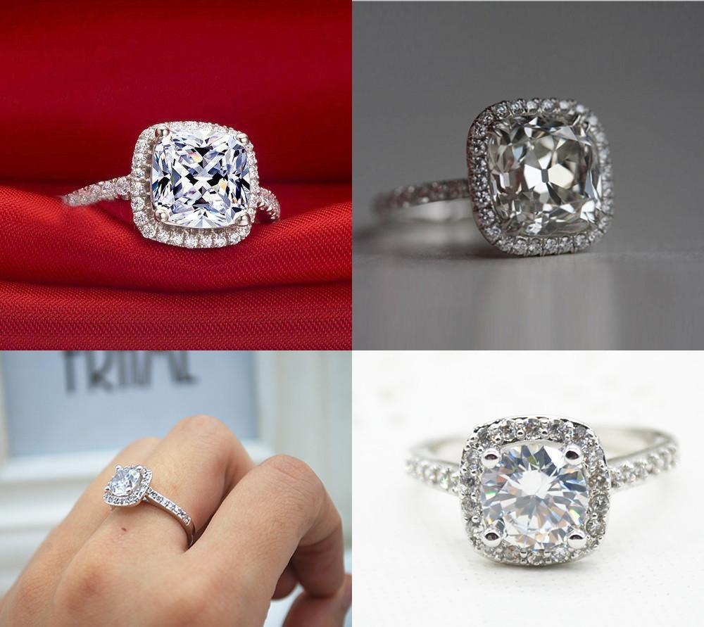 2.00 CT Cushion-Cut Queen White Swarovski Elements Ring, Rings, ALILY , ALILY   jewelryjewelry deals, swarovski crystal jewelry, groupon jewelry,, jewelry for mom,